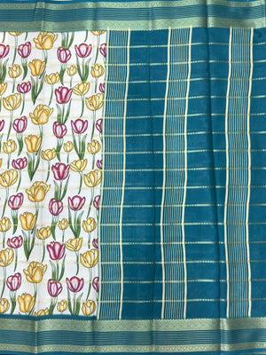 Scarlet Charm – Semi Mysore Crepe Saree with Stylish Printed Design (Scarlet Print)