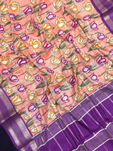 Scarlet Charm – Semi Mysore Crepe Saree with Stylish Printed Design (Scarlet Print)