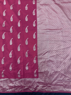 Women's Semi Banarasi Silk Saree with Intricate Zari Work – Traditional Festive Wear