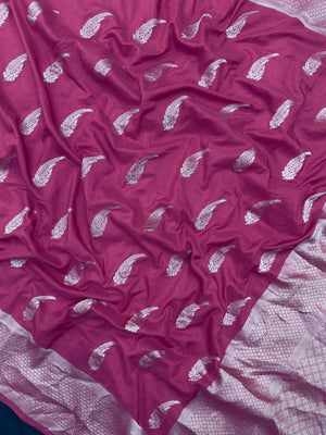 Women's Semi Banarasi Silk Saree with Intricate Zari Work – Traditional Festive Wear