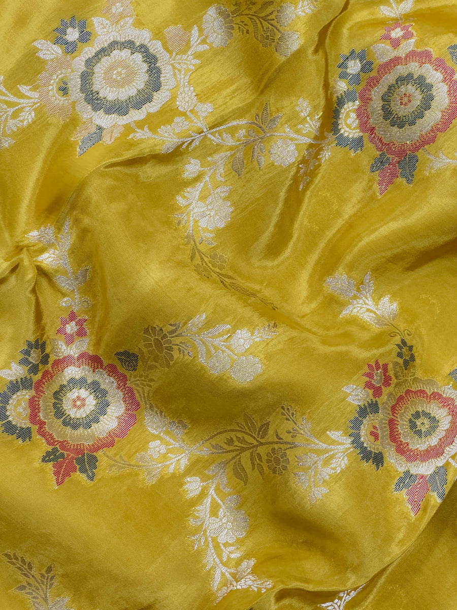 Semi Banarasi saree with soft fabric and traditional zari motifs – ideal for festive and special occasions