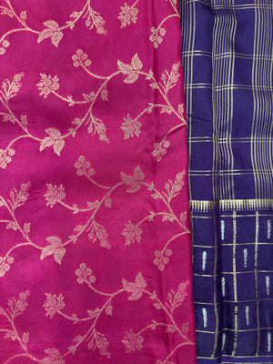 Women's Semi Banarasi Silk Saree with Intricate Zari Work – Traditional Festive Wear