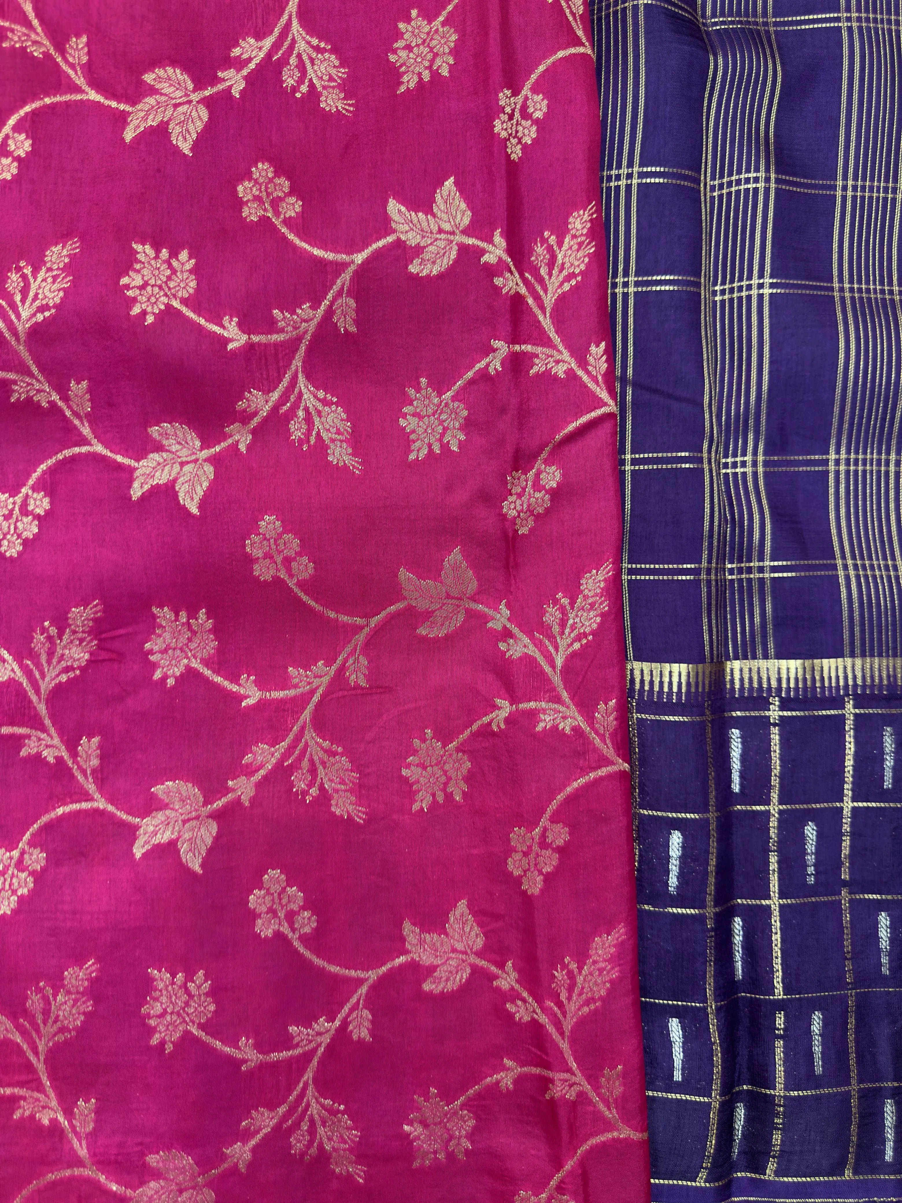 Women's Semi Banarasi Silk Saree with Intricate Zari Work – Traditional Festive Wear