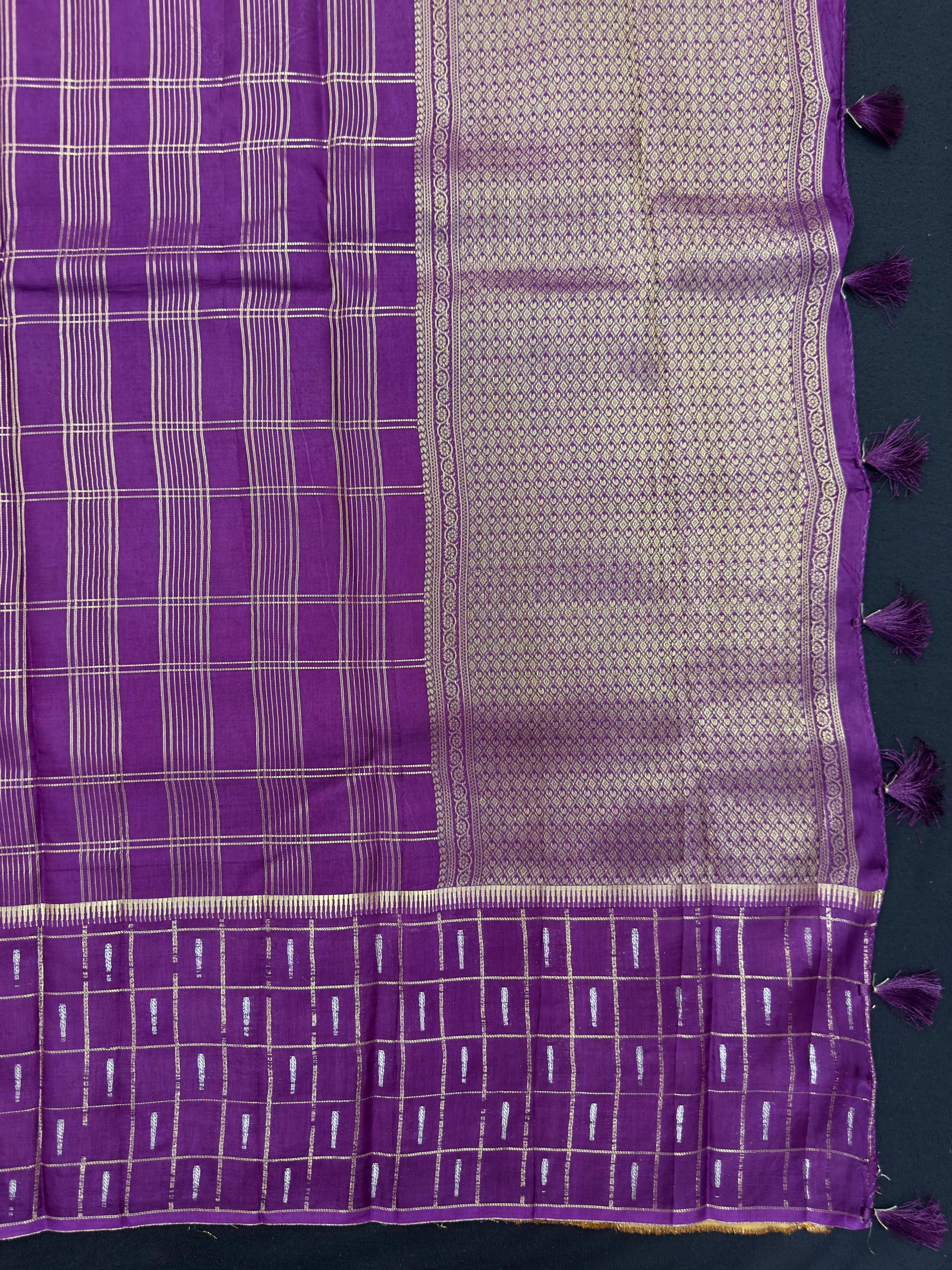 Women's Semi Banarasi Silk Saree with Intricate Zari Work – Traditional Festive Wear