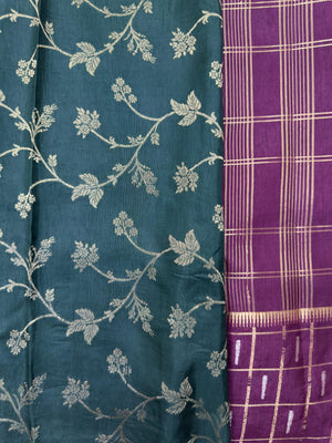 Women's Semi Banarasi Silk Saree with Intricate Zari Work – Traditional Festive Wear