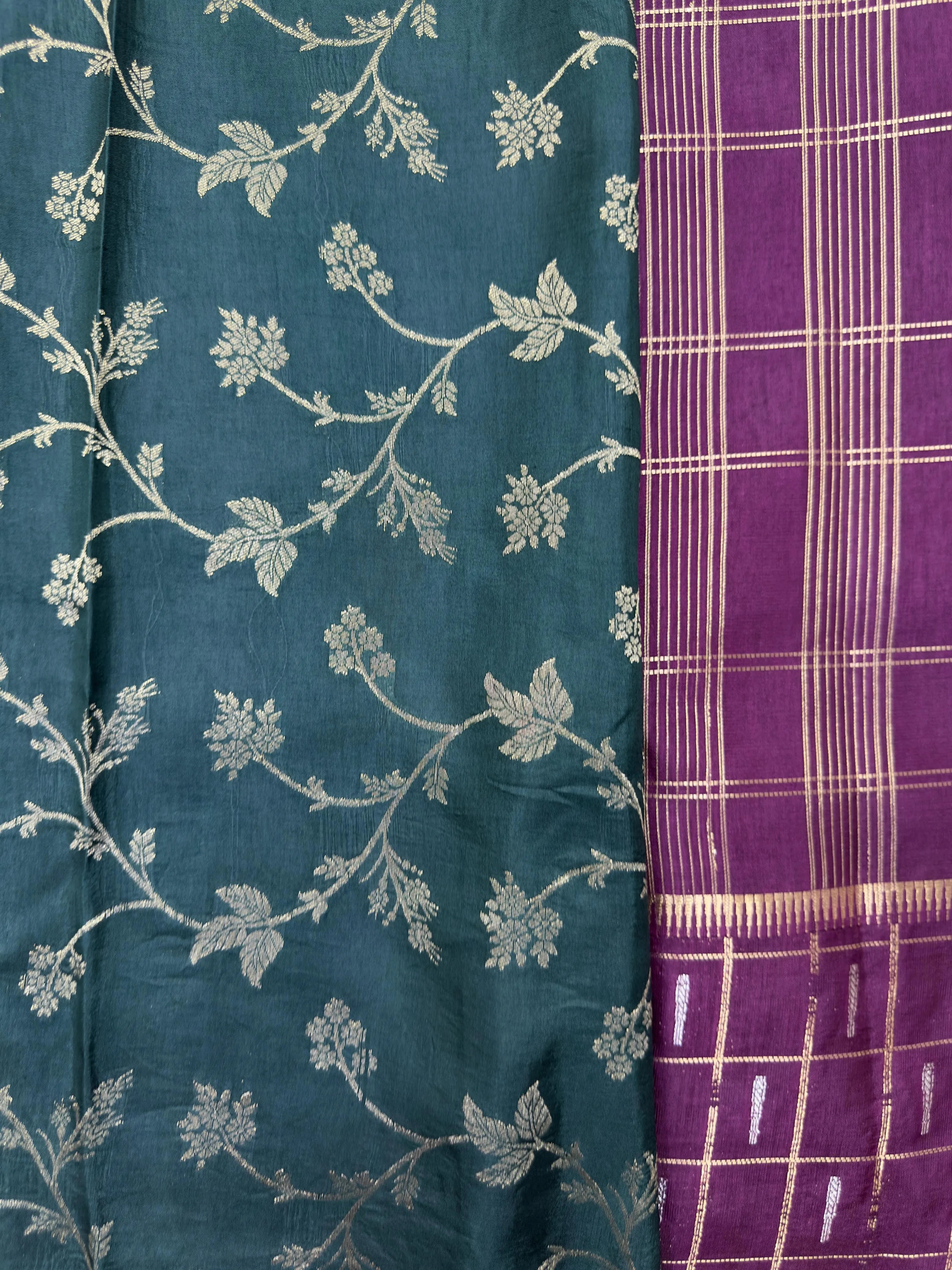 Women's Semi Banarasi Silk Saree with Intricate Zari Work – Traditional Festive Wear
