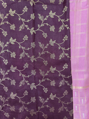 Women's Semi Banarasi Silk Saree with Intricate Zari Work – Traditional Festive Wear