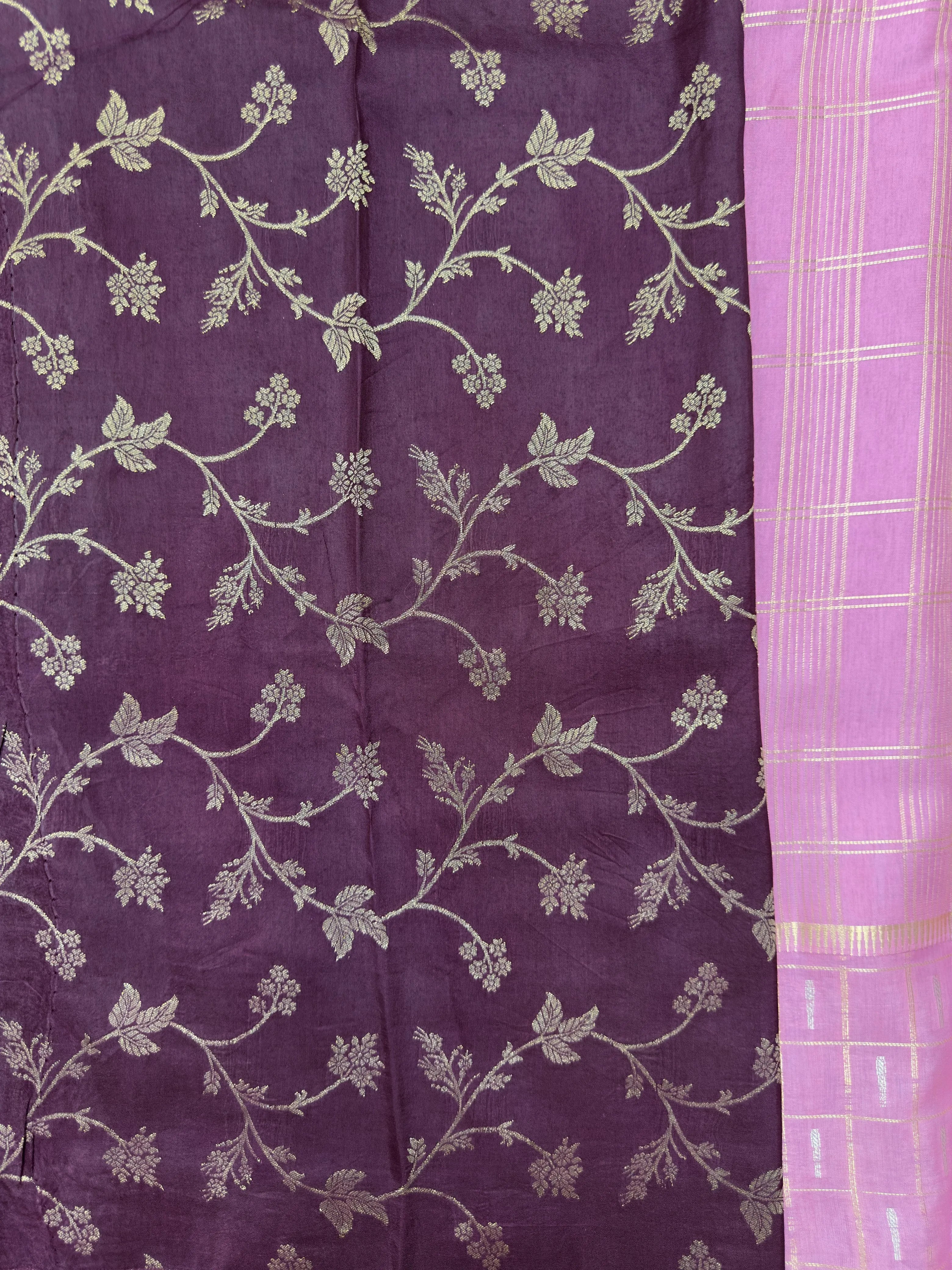 Women's Semi Banarasi Silk Saree with Intricate Zari Work – Traditional Festive Wear