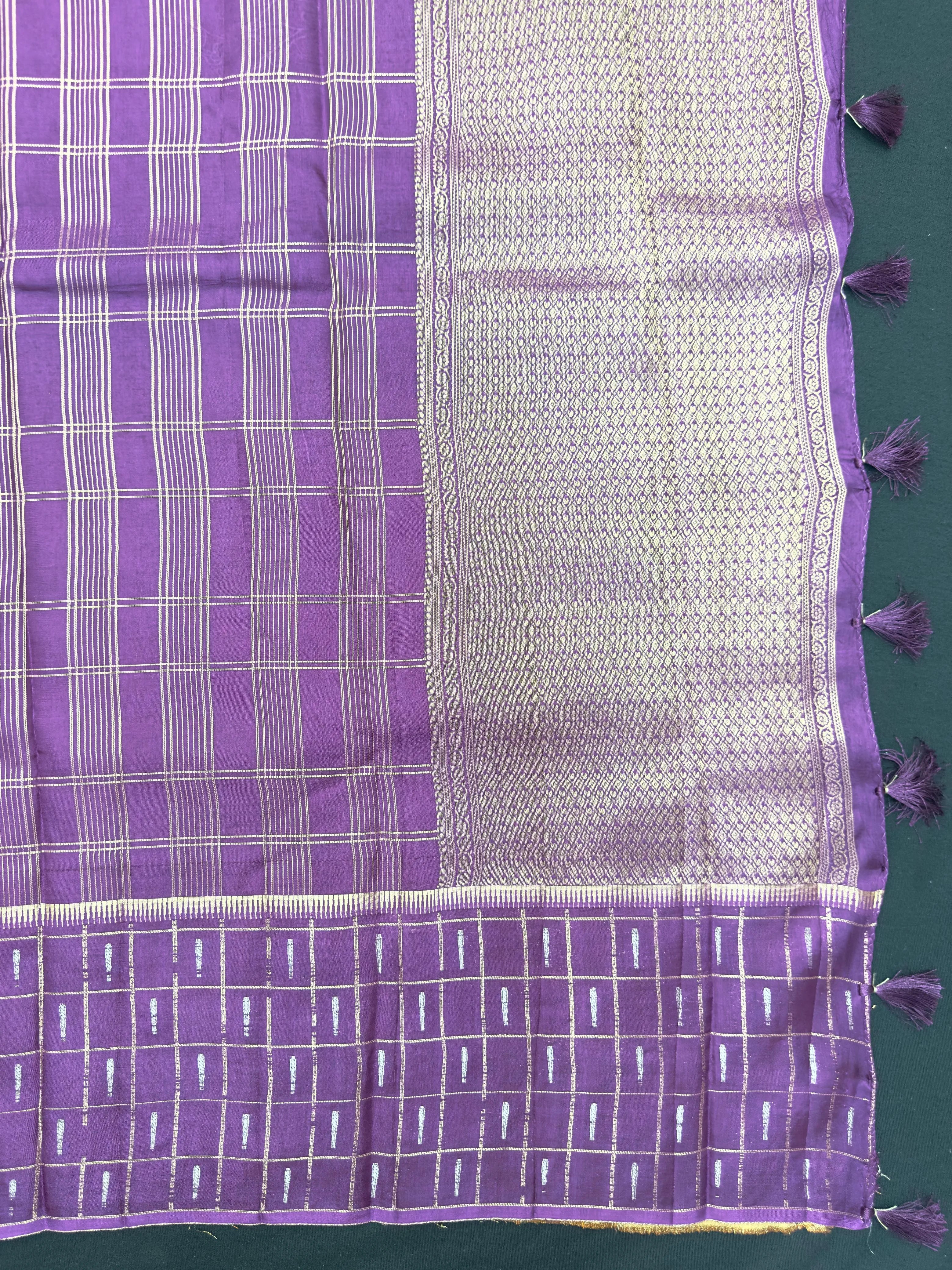 Women's Semi Banarasi Silk Saree with Intricate Zari Work – Traditional Festive Wear