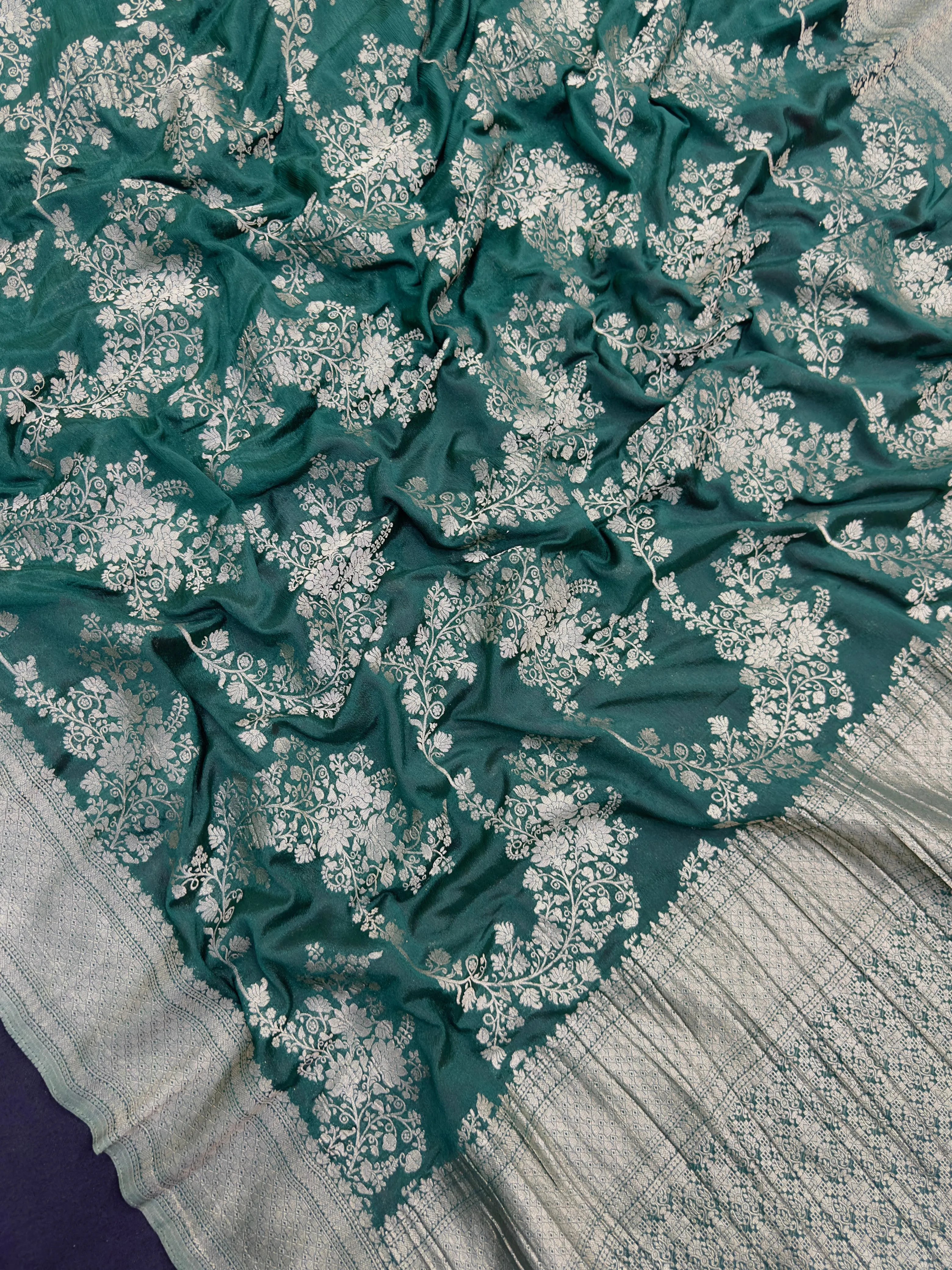 Semi chiffon saree with soft, flowing fabric and subtle shine – perfect for daily and casual wear