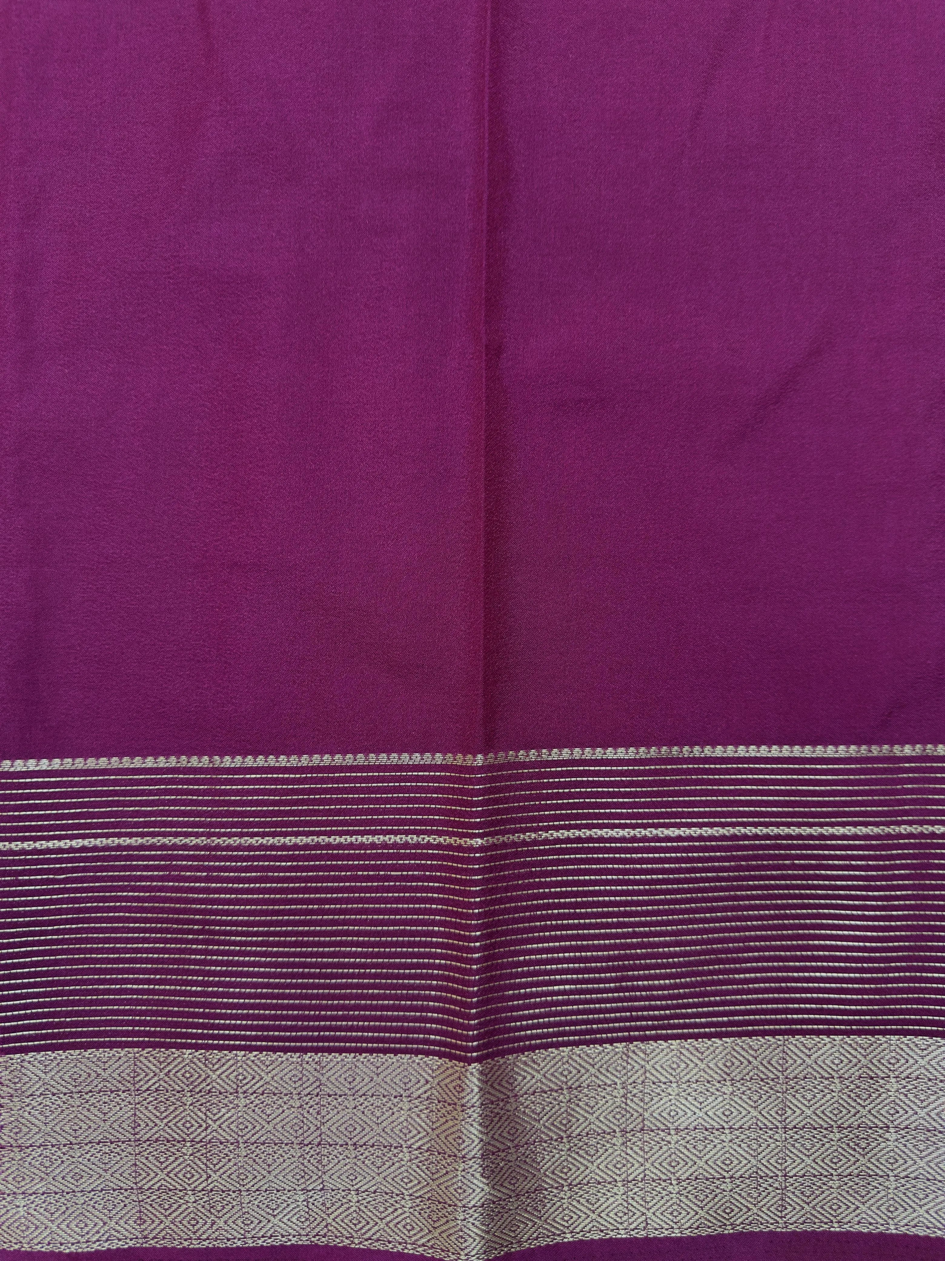 "Elegant semi crepe silk saree with a smooth, lustrous drape, perfect for daily wear and casual or professional settings."