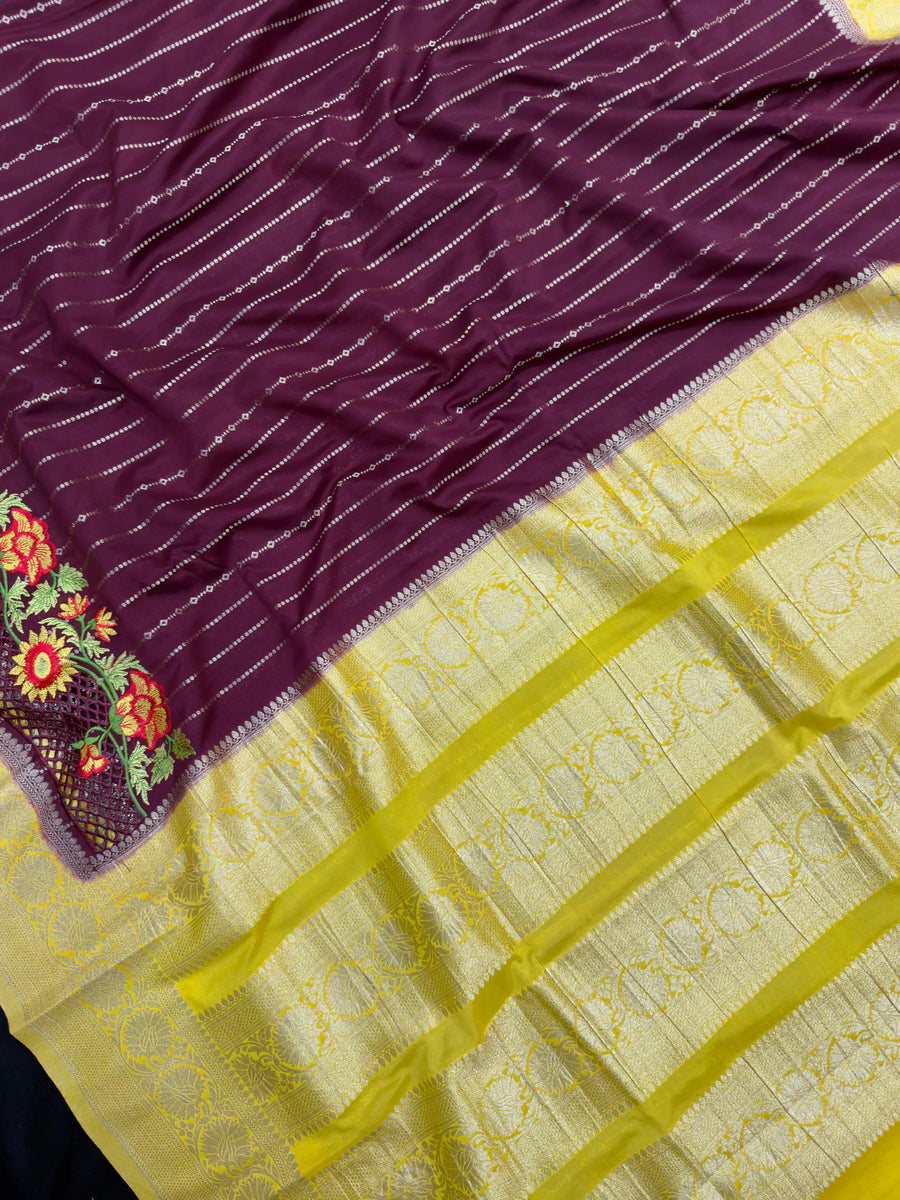 Elegant Semi  Crepe Silk Saree – Perfect for Daily Wear Fashion