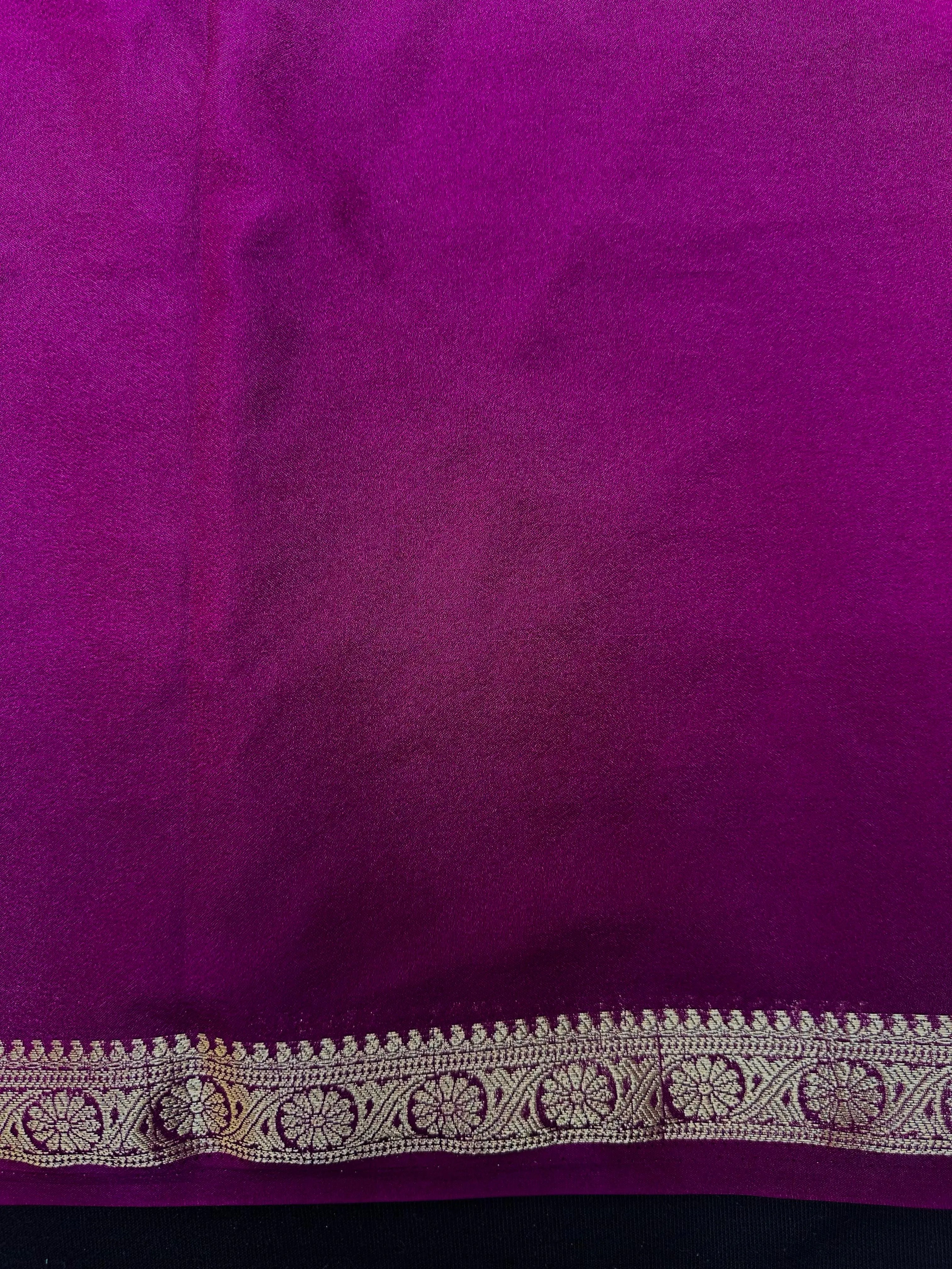 Woman draped in a Semi Crepe Silk Saree with soft texture and subtle shine, perfect for elegant office wear and festive occasions.