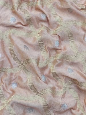 Semi Khaddi georgette saree with soft texture and light zari weaving – perfect for festive and ethnic occasions