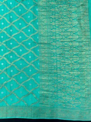 Semi Khaddi georgette saree with soft texture and light zari weaving – perfect for festive and ethnic occasions