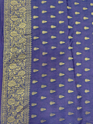Semi Khaddi georgette saree with soft texture and light zari weaving – perfect for festive and ethnic occasions