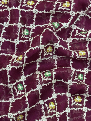 Woman wearing a Semi Georgette Silk Saree with a soft flowing drape and subtle silk shine, perfect for festive and formal occasions.