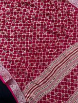 Woman wearing a Semi Georgette Silk Saree with a soft flowing drape and subtle silk shine, perfect for festive and formal occasions.