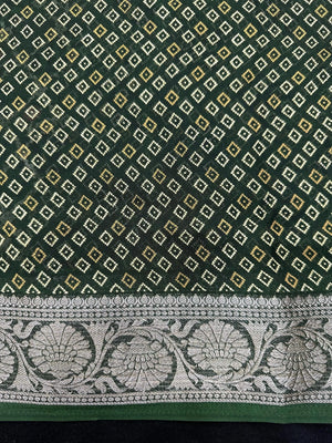Woman wearing a Semi Georgette Silk Saree with a soft flowing drape and subtle silk shine, perfect for festive and formal occasions.