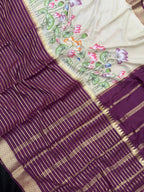 "Elegant Semi Mysore Crepe Silk Saree with Smooth Drape, Perfect for Daily Wear, Featuring a Lightweight and Comfortable Design for Work and Casual Occasions."