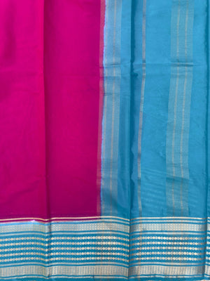 "Semi Mysore Silk Saree in a soft, breathable fabric with a smooth drape, perfect for daily wear. Subtle sheen and elegant design, ideal for both casual and formal occasions."