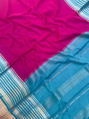 "Semi Mysore Silk Saree in a soft, breathable fabric with a smooth drape, perfect for daily wear. Subtle sheen and elegant design, ideal for both casual and formal occasions."