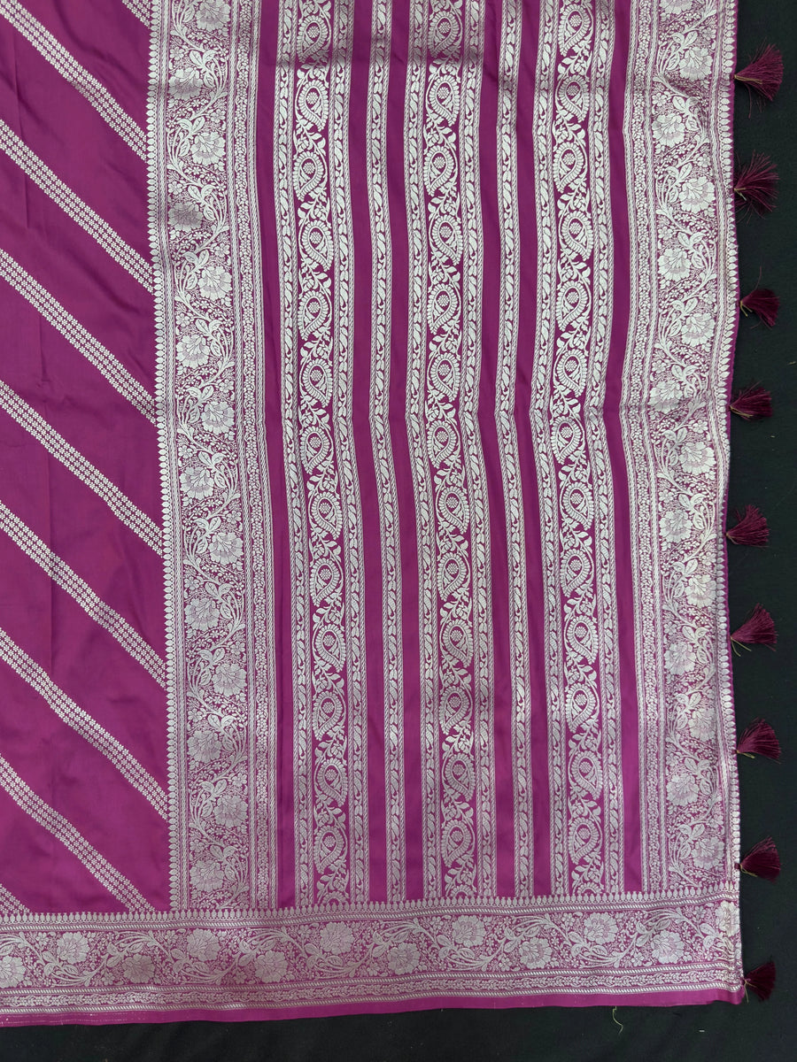 Woman in minimal semi silk saree – simple and graceful look for daily wear
