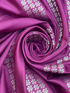 Woman in minimal semi silk saree – simple and graceful look for daily wear
