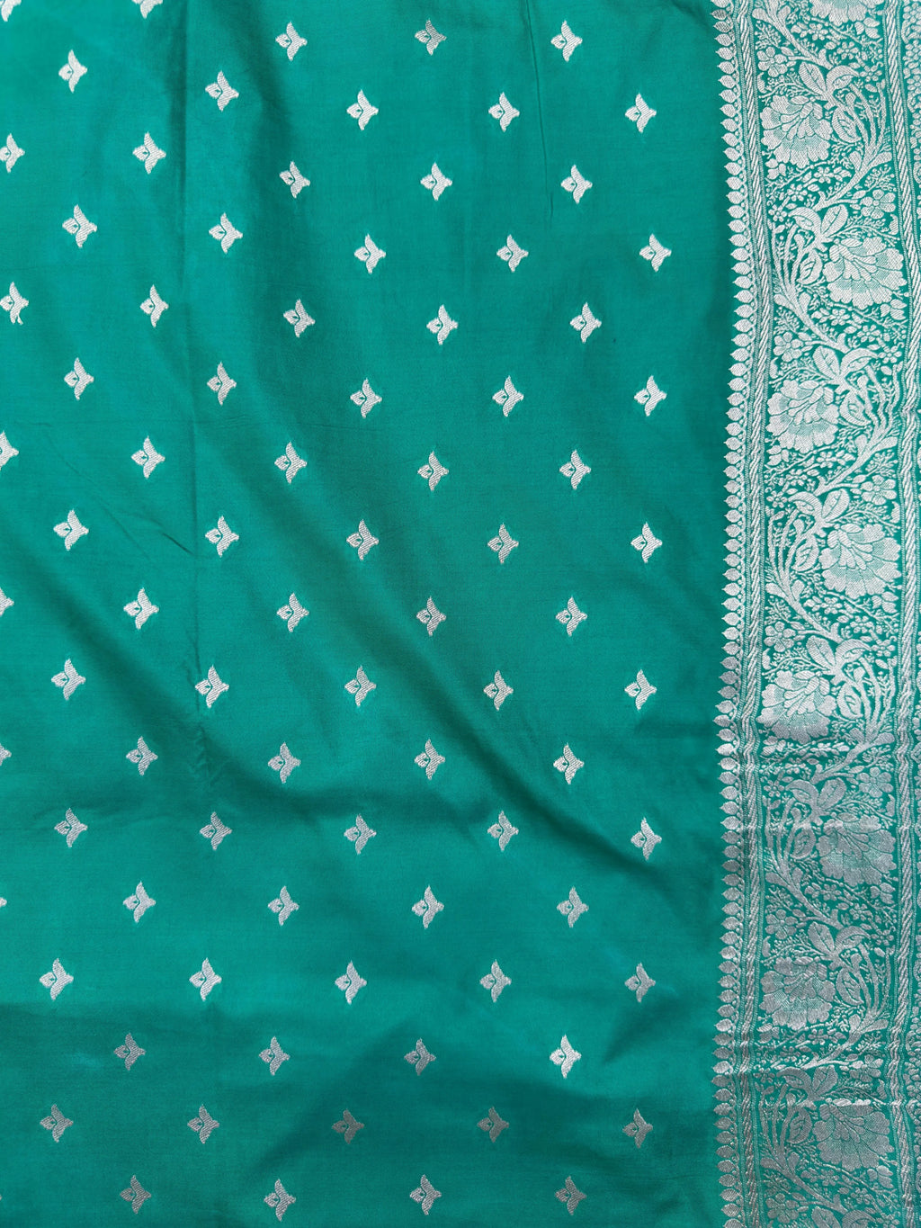 Woman in minimal semi silk saree – simple and graceful look for daily wear