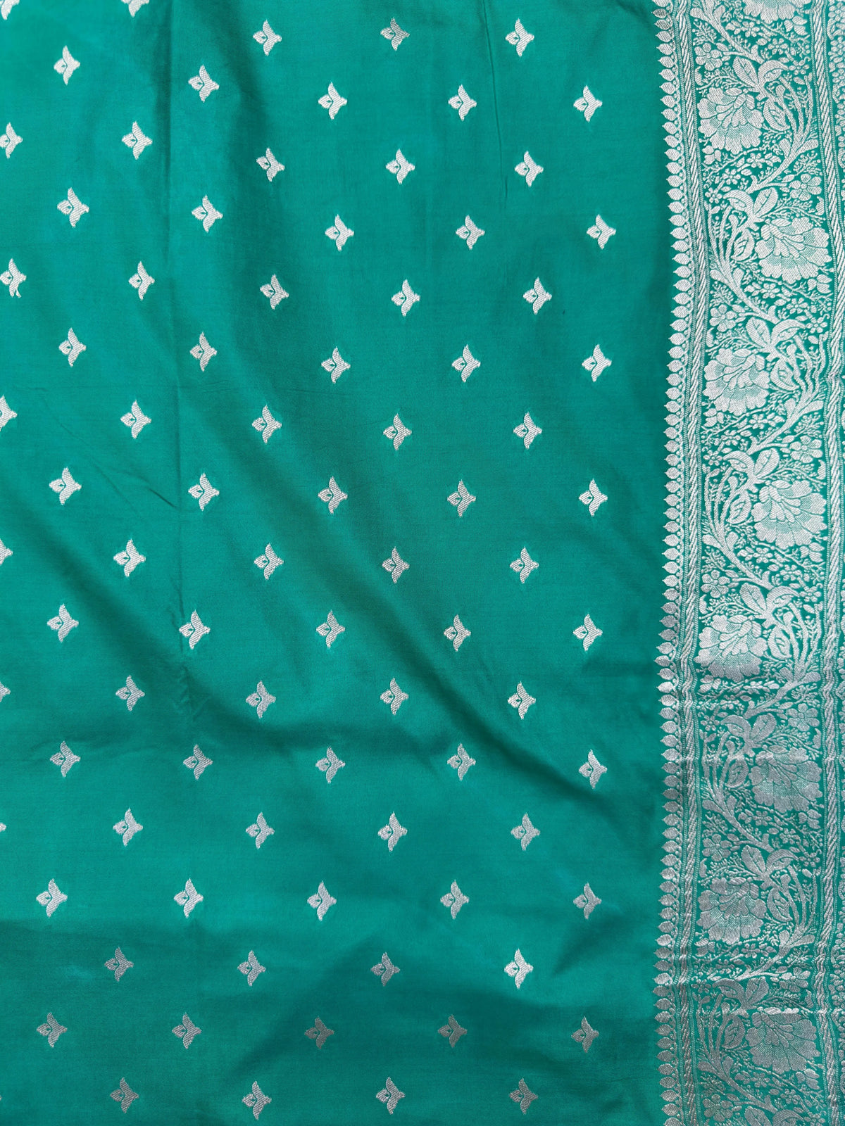 Woman in minimal semi silk saree – simple and graceful look for daily wear