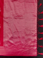 Woman draped in a Semi Silk Saree with soft shine and flowy texture – ideal for daily wear and small festive events.