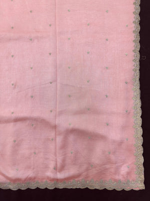 Woman in minimal semi silk saree – simple and graceful look for daily wear
