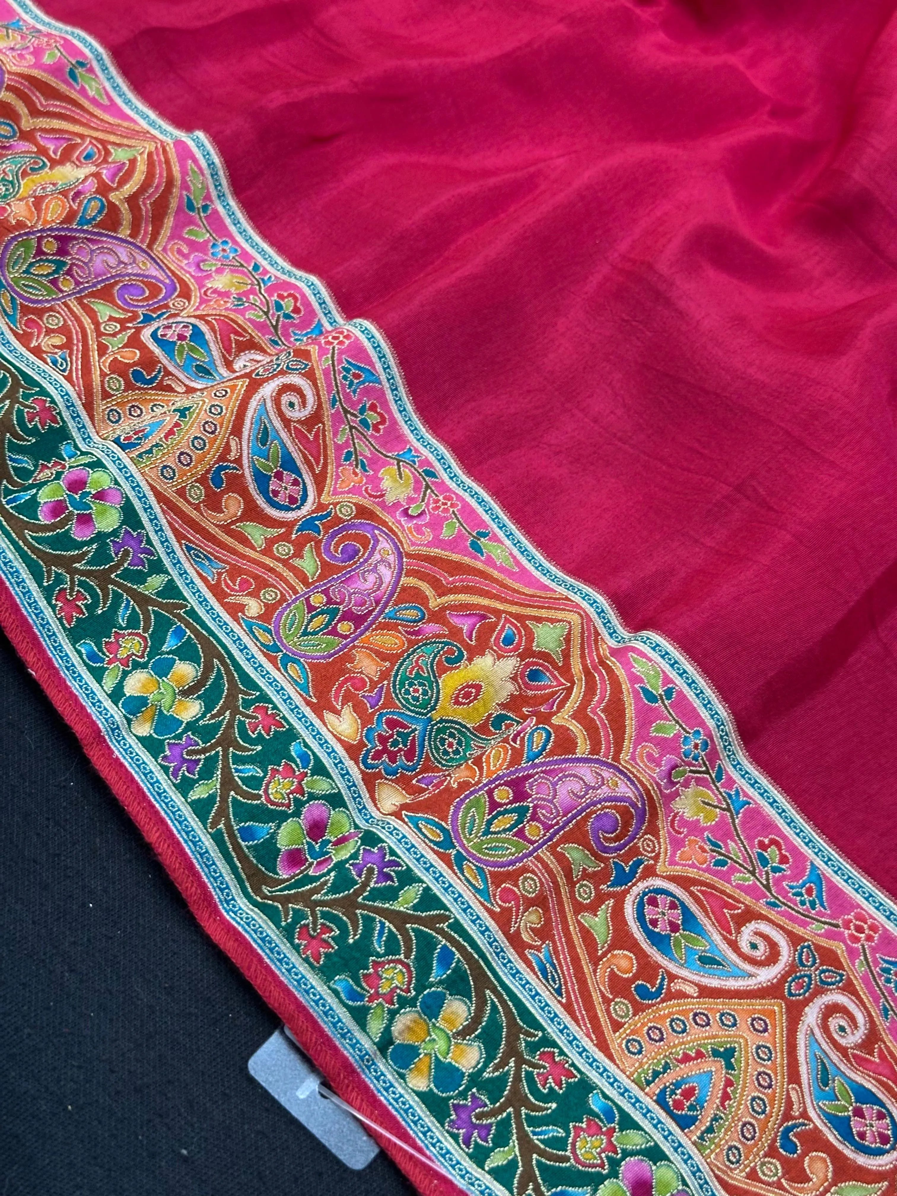 Woman wearing a Semi Silk Saree with lightweight fabric and classic appeal, ideal for weddings, festive occasions, and office wear.