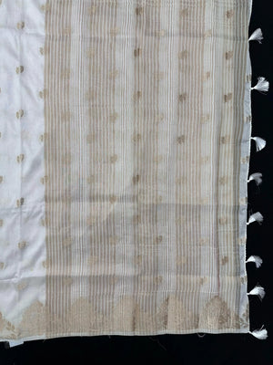 Woman wearing a Semi Silk Saree with lightweight drape and subtle shine, perfect for office, family gatherings, and festive occasions.