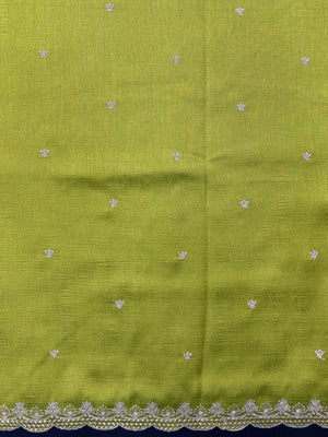 Woman in minimal semi silk saree – simple and graceful look for daily wear