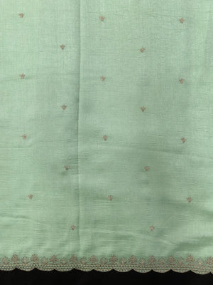 Woman in minimal semi silk saree – simple and graceful look for daily wear