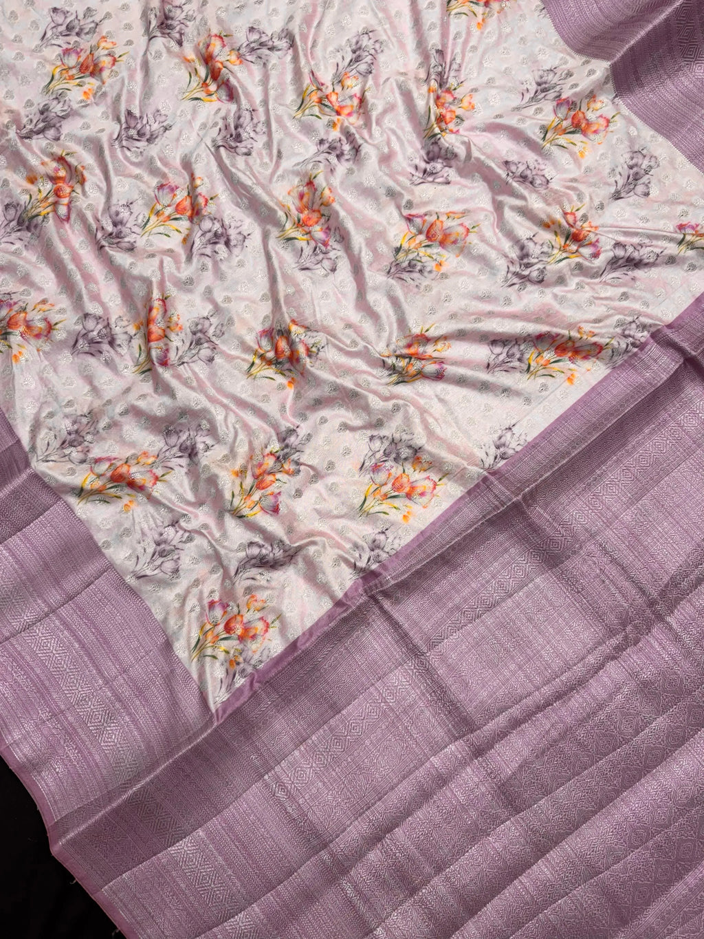 Woman wearing a Semi Silk Saree with a soft shine and lightweight drape, ideal for everyday elegance and traditional style.