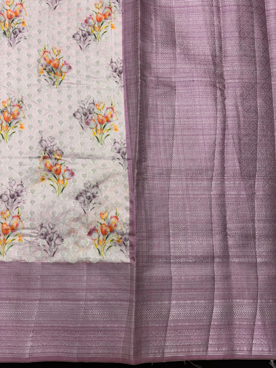 Woman wearing a Semi Silk Saree with a soft shine and lightweight drape, ideal for everyday elegance and traditional style.