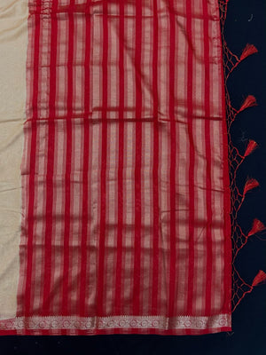 Woman draped in a Semi Crepe Silk Saree with soft texture and subtle shine, perfect for elegant office wear and festive occasions.
