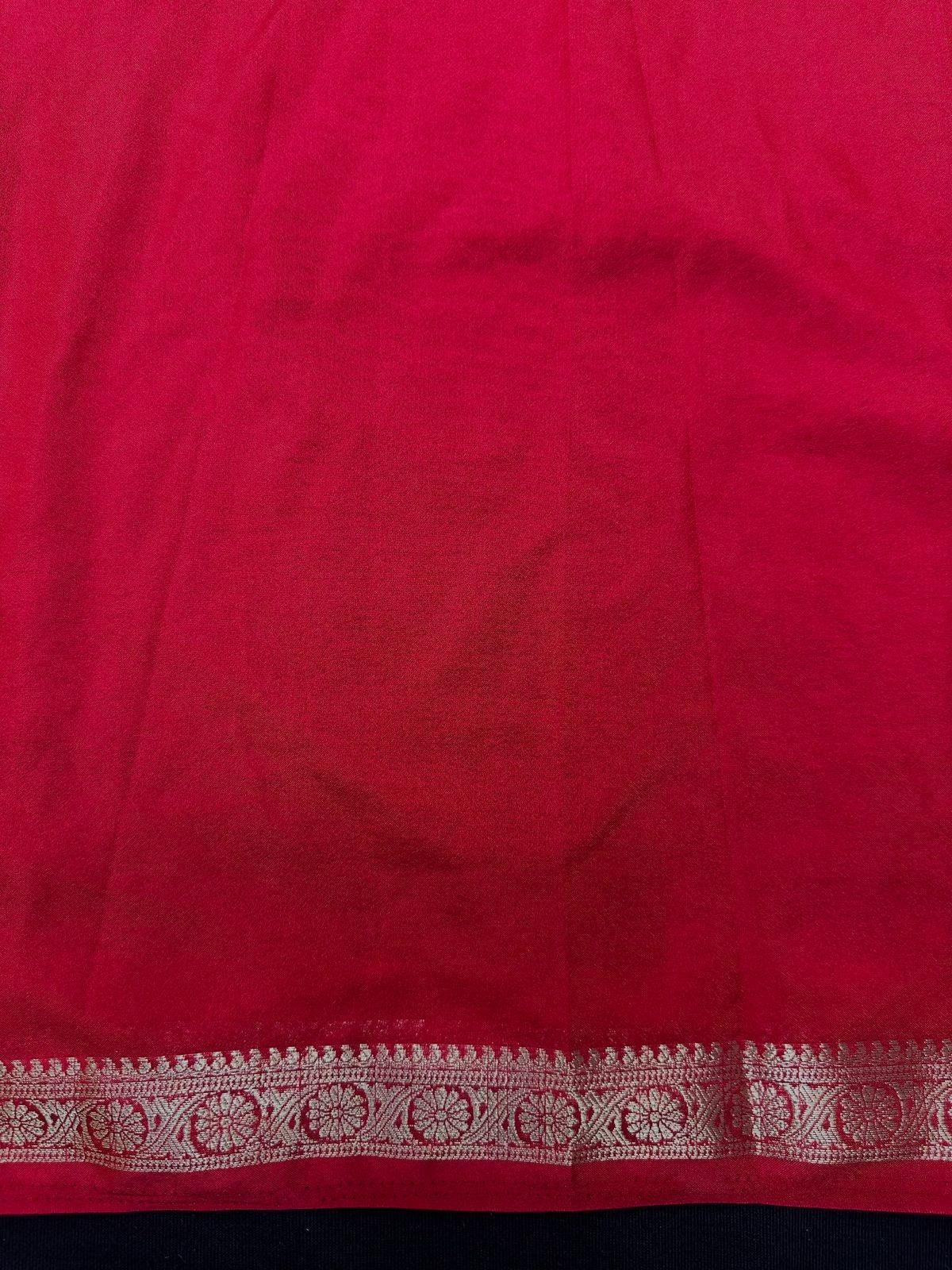 Woman draped in a Semi Crepe Silk Saree with soft texture and subtle shine, perfect for elegant office wear and festive occasions.