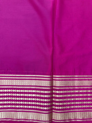 "Semi Mysore Silk Saree in a soft, breathable fabric with a smooth drape, perfect for daily wear. Subtle sheen and elegant design, ideal for both casual and formal occasions."