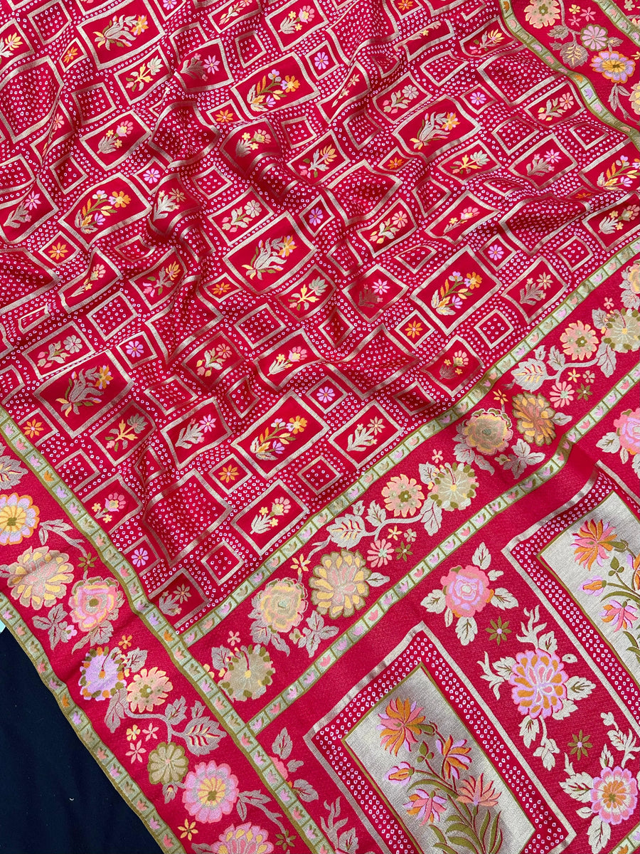 Semi Khaddi Georgette Saree – Traditional Charm with a Lightweight Feel