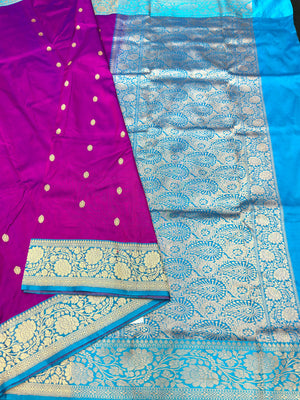 Pure Dupion Silk Saree with Classic Elegance-Silken Aura