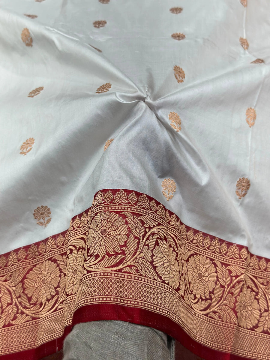 Pure Dupion Silk Saree with Classic Elegance-Silken Aura 