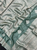 Designer Mashru Silk Saree with Rich Shine & Soft Texture (Silky Banarasi)