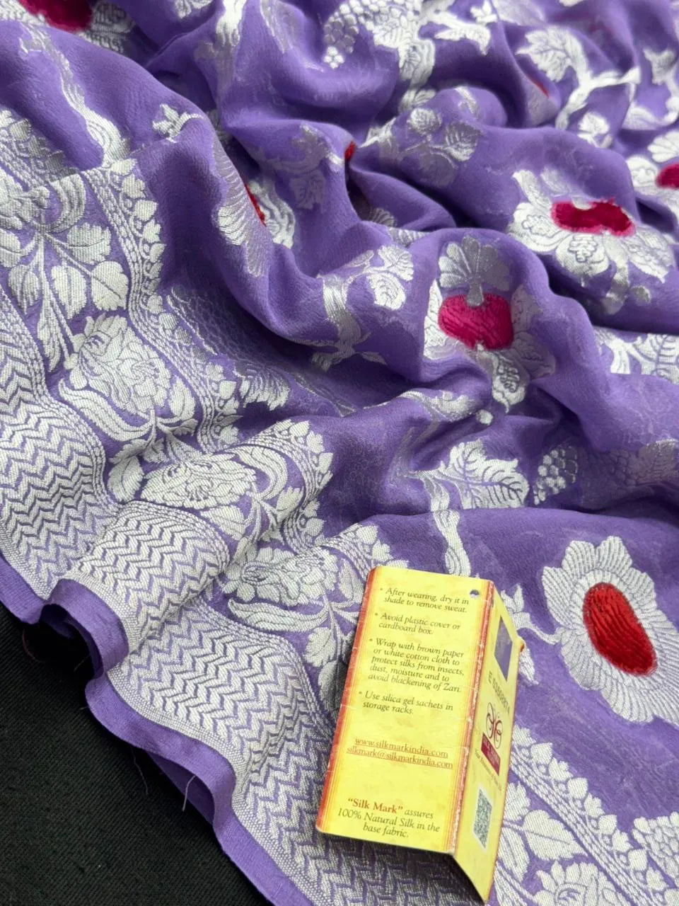 Charming Pure Georgette Silk Saree with Smooth Texture (Velvet) 