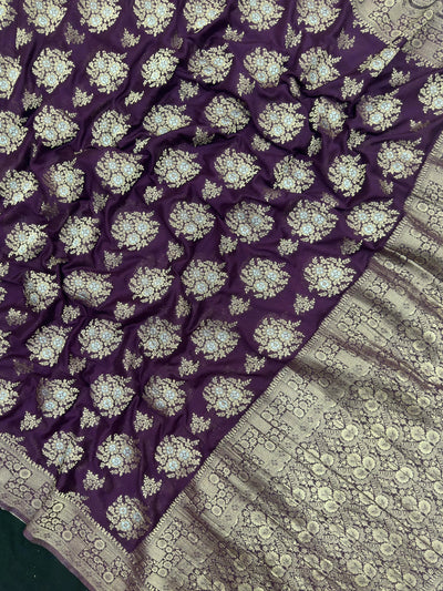 Semi Georgette Saree – Comfortable & Fashionable (Silver Meena) 