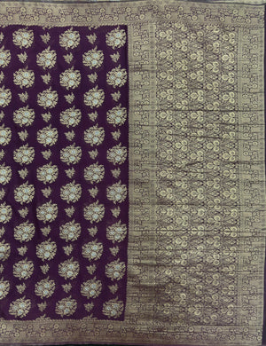 Semi Georgette Saree – Comfortable & Fashionable (Silver Meena) 