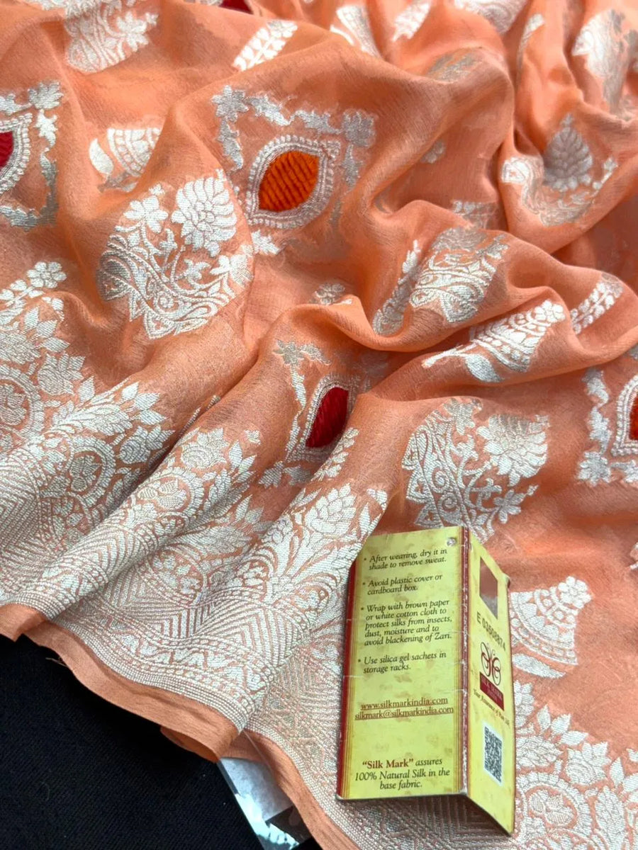 Charming Pure Georgette Silk Saree with Smooth Texture (Velvet) 