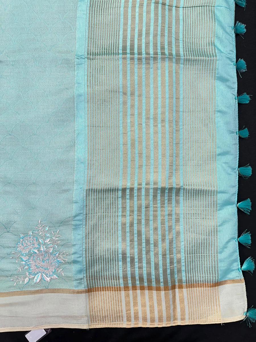Snow Silk Tussar Saree – Subtle Shine with Natural Elegance